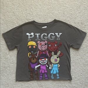Crop Piggy Graphic T-Shirt